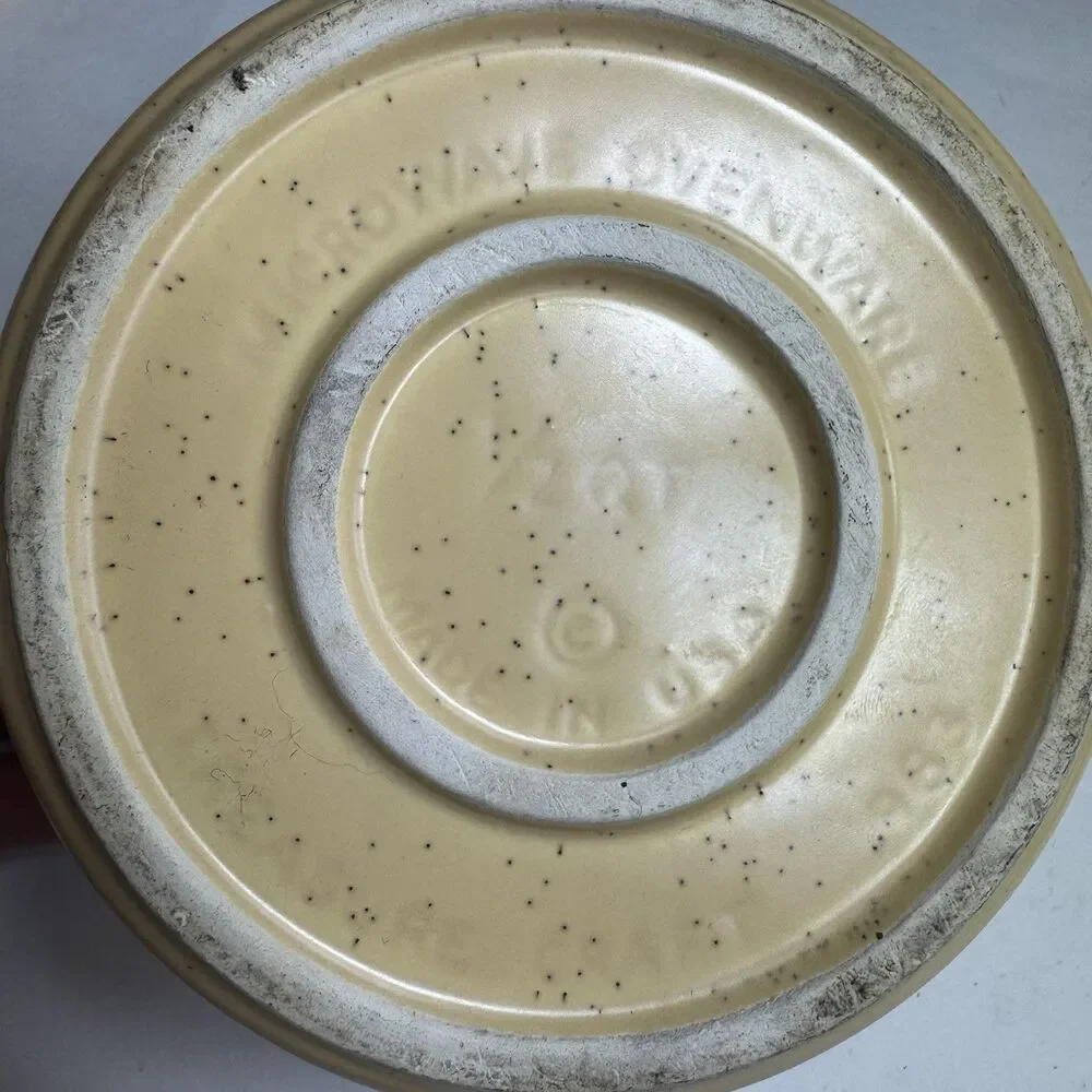 Vintage Treasure Craft 1/2 Qt Covered Casserole Wildflower Dish Speckled Yellow